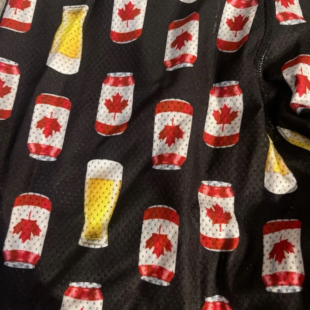 SAXX Men's Boxer Briefs with Beer Can and Maple Leaf Print